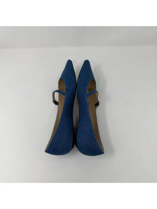 New Stuart Weitzman Emilia Mary Jane Ballerina Flats Denim Sz 8 - Picture 10 of 14